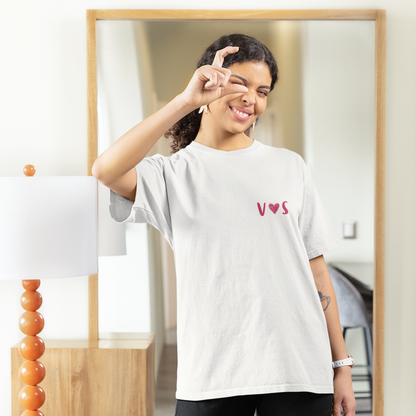 Personalized Men's and Women's T-shirt with His and Hers Initials and Embroidered Heart | Gift idea