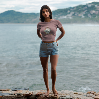 T-shirt Short women's t-shirt with tambourine and Sicily Sicilia writing | gift idea for the summer