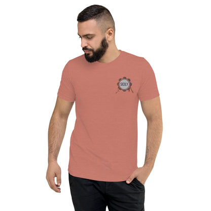 Sicily T-shirt a manica corta uomo con ricamo logo Sicilia con tamburello | Vari colori - T-shirt Boutique
