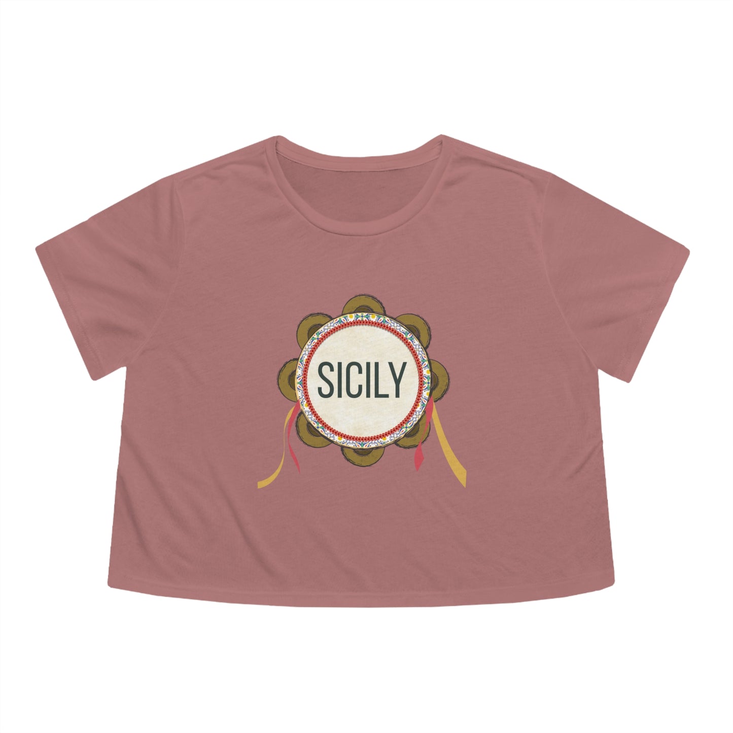 SICILY maglietta Women's Flowy Cropped Tee t-shirt donna con scritta Sicily - T-shirt Boutique